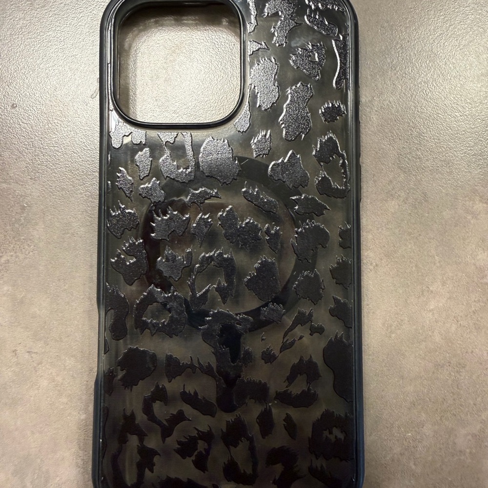 Leopard Print Black Phone Case